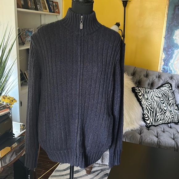 Johnston & Murphy Other - Johnston & Murphy Sherpa Fleece Lined Full Knit Wool Blend Sweater Mens medium